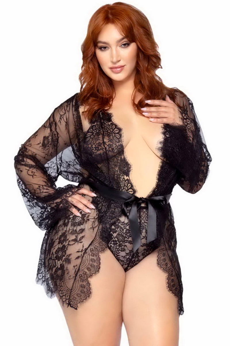 LACE TEDDY & ROBE SET QUEEN