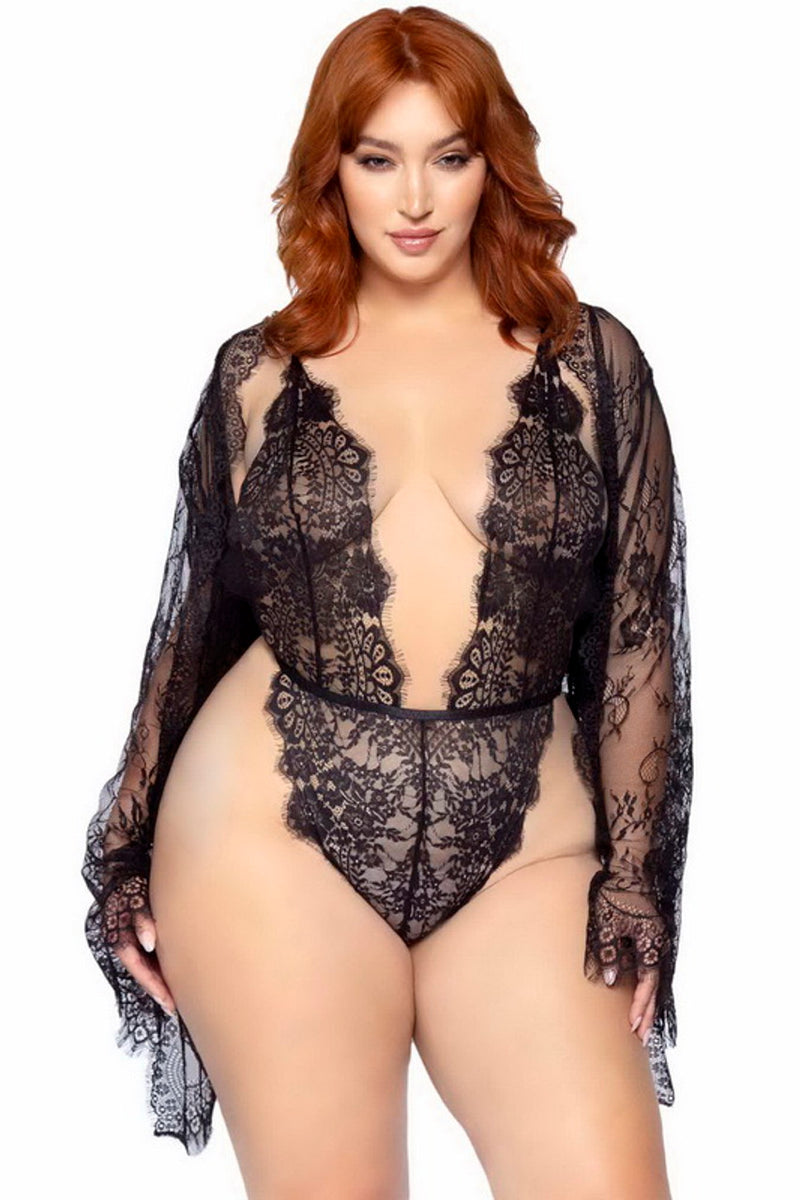 LACE TEDDY & ROBE SET QUEEN